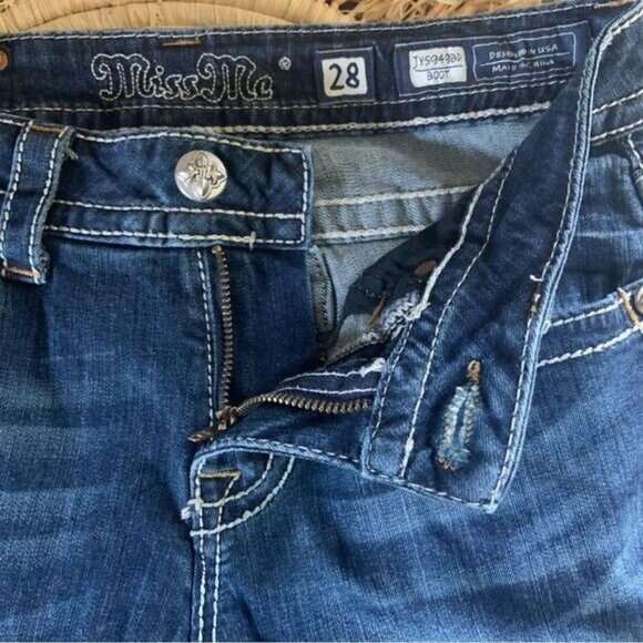 MISS ME Women’s Peace Sign Embellished JY5949BD Bootcut Jeans Size 28 - Picture 11 of 16